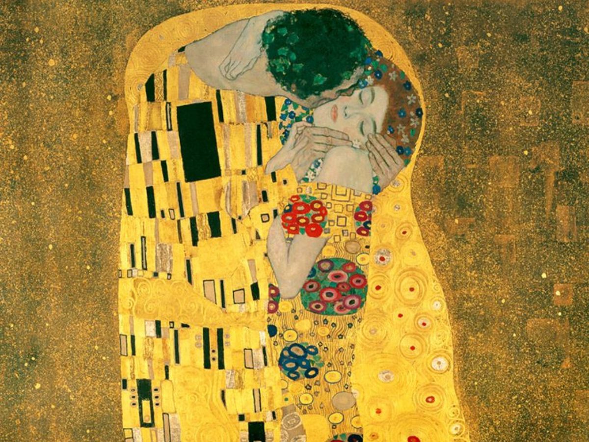 "The Kiss" by Gustav Klimt (1907–1908) This iconic painting portrays an intimate embrace, symbolizing the blissful and passionate side of love.
