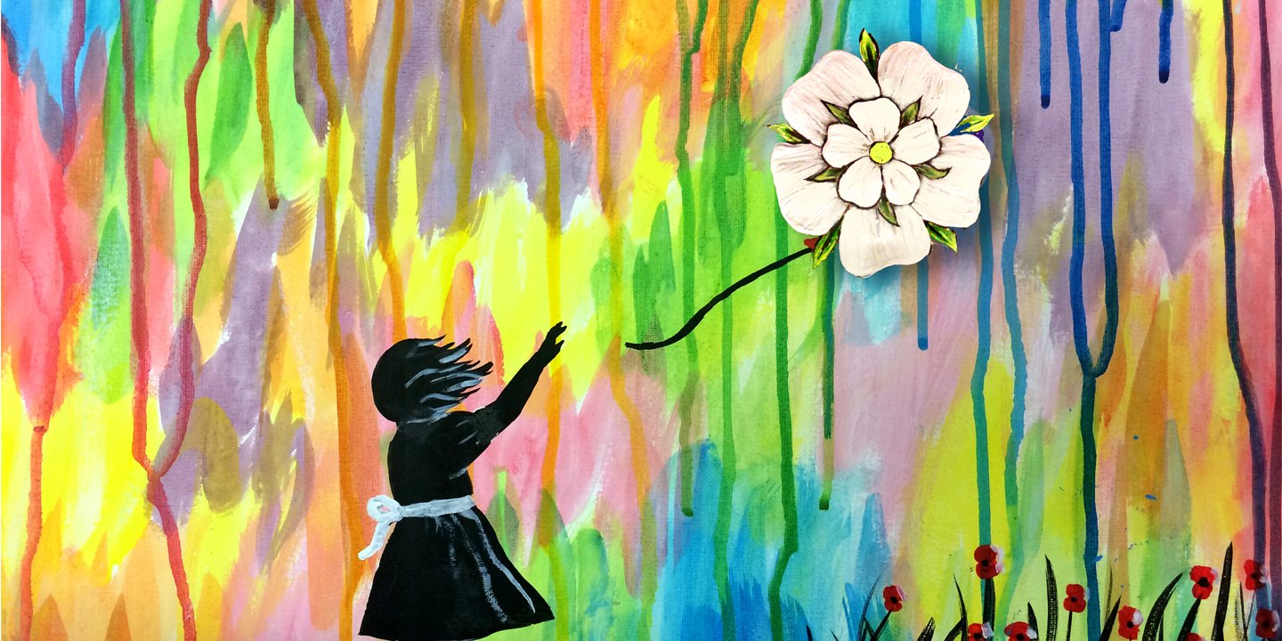 yorkshire rose with a girl