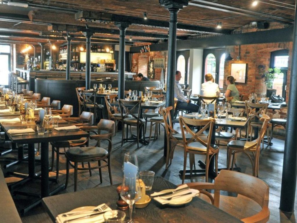 french bar with food