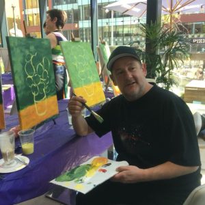Johnny Vegas pops into PopUp Painting in Manchester!