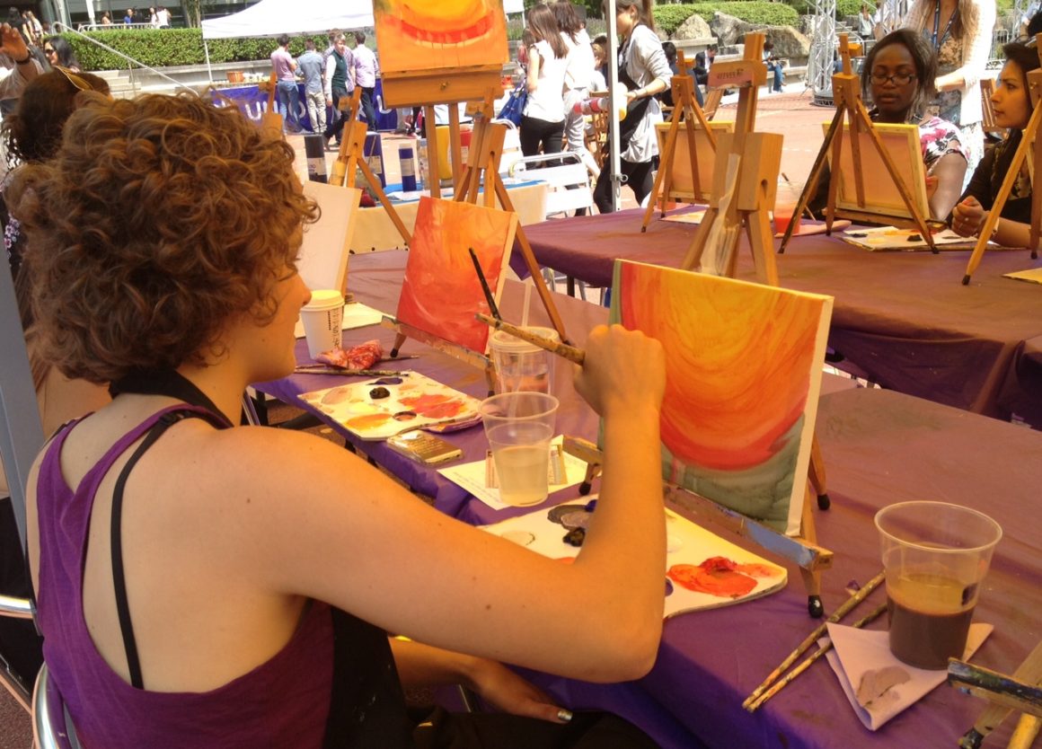 PopUp Painting at Chiswick Business Park for EnoyWork’s Artistic License!