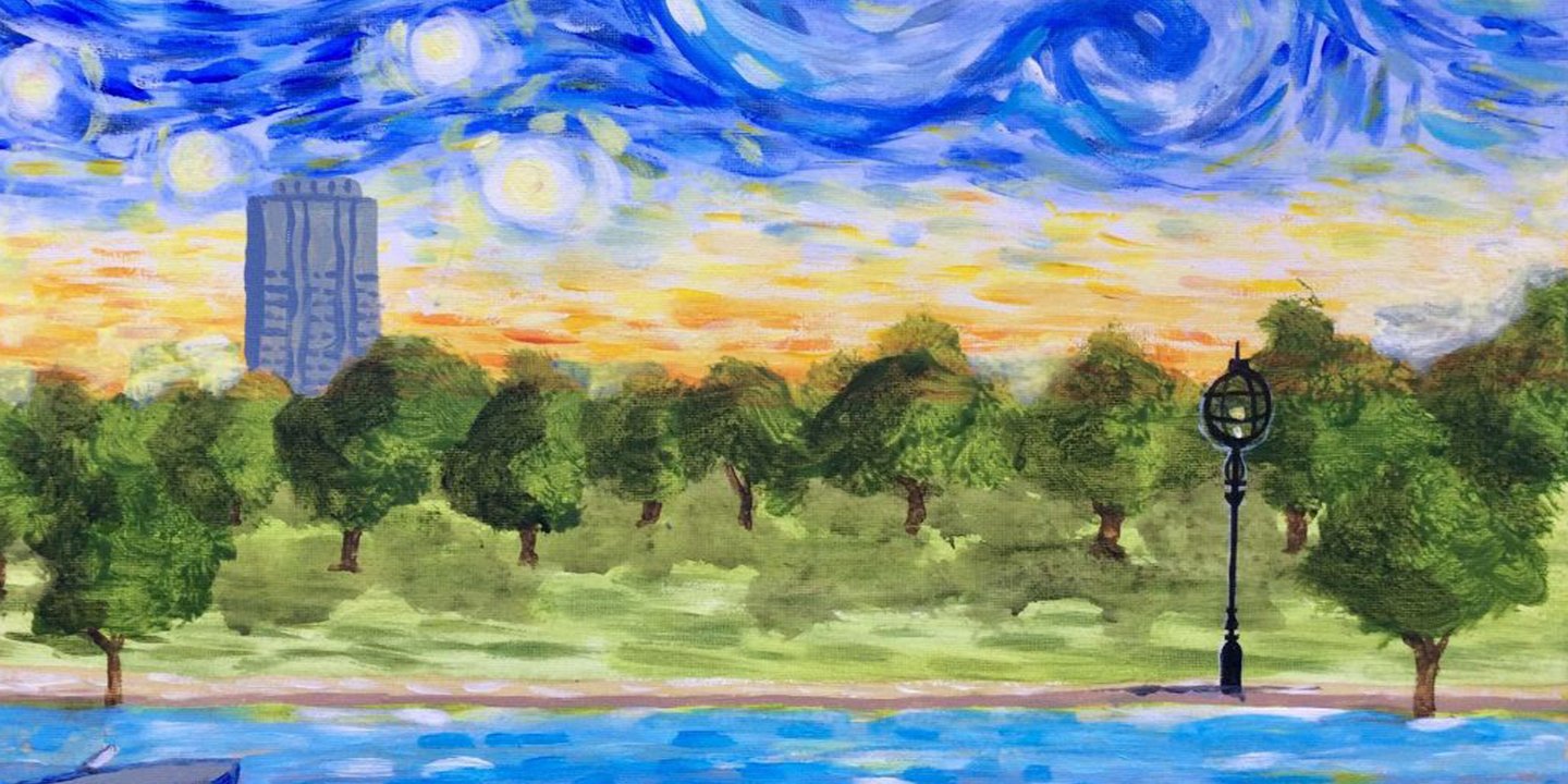 hyde park london starry night sky