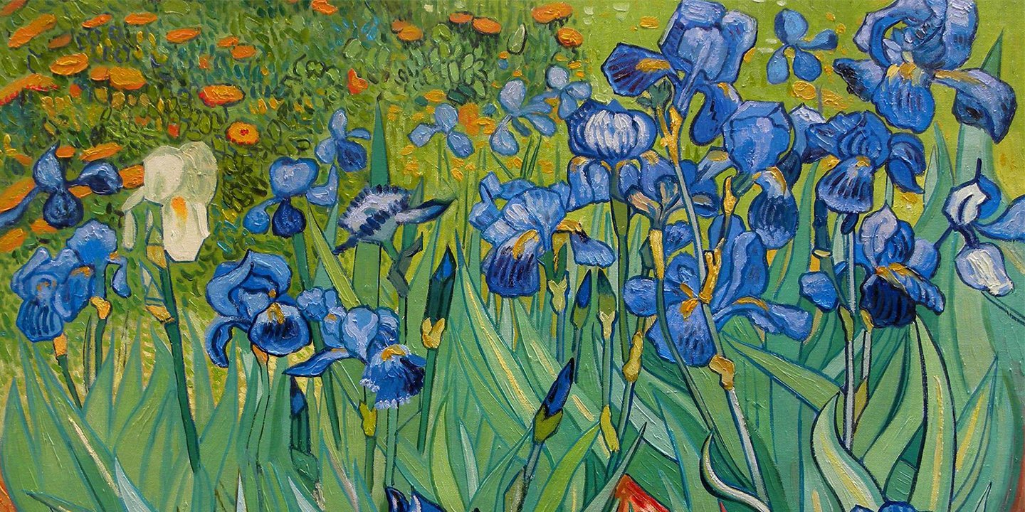 blue irises by van gogh