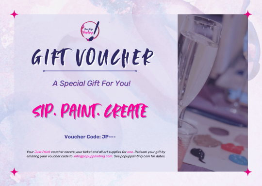 popup painting, gift voucher, just paint