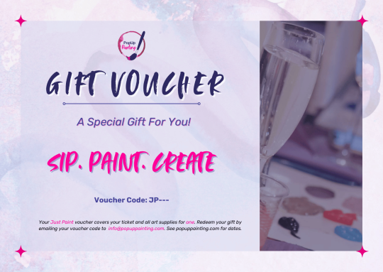popup painting, gift voucher, just paint for two